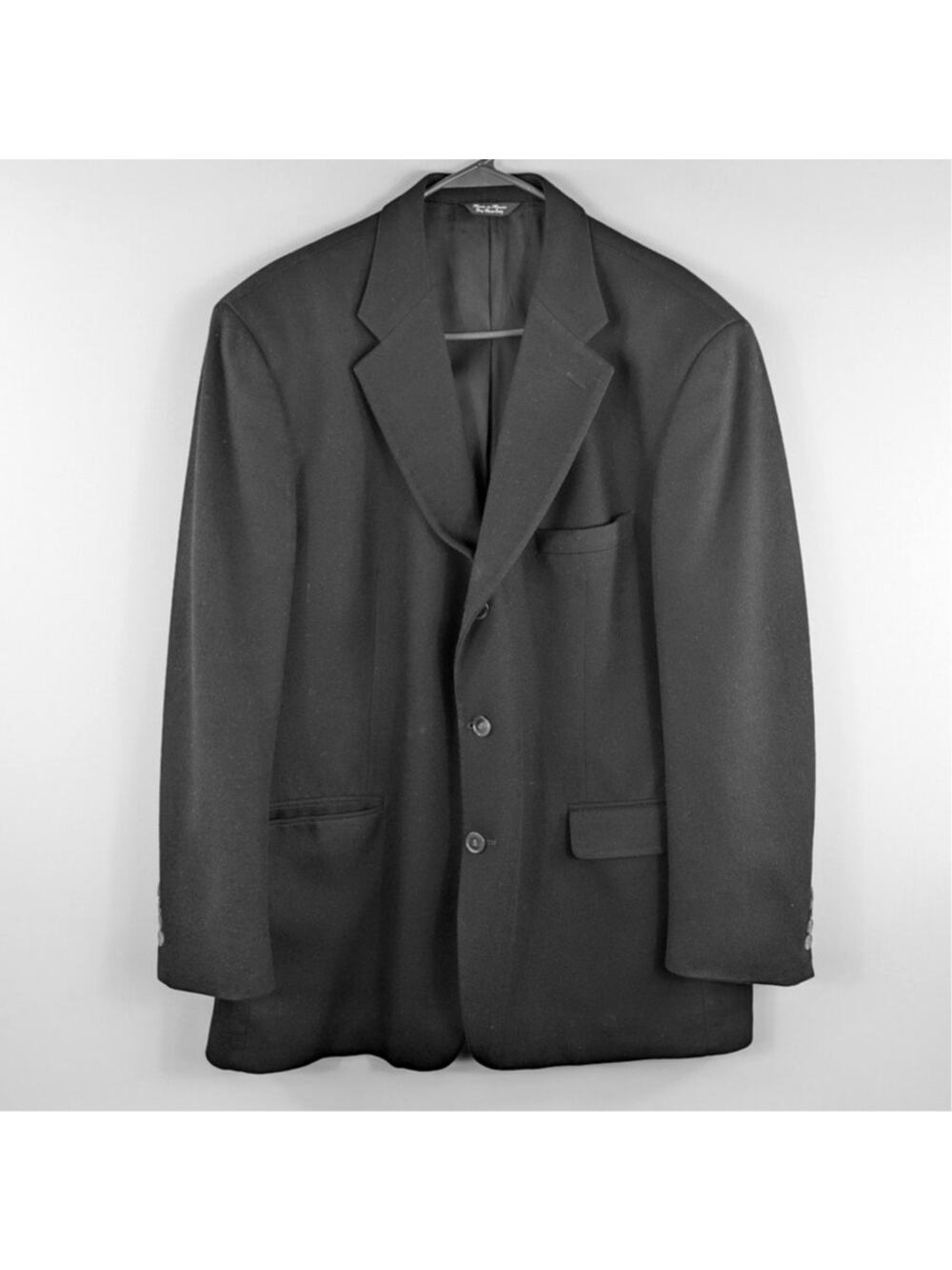 Vintage 100% Cashmere Jake & Ed's Men's 44R Blazer Black Sport Coat Jacket